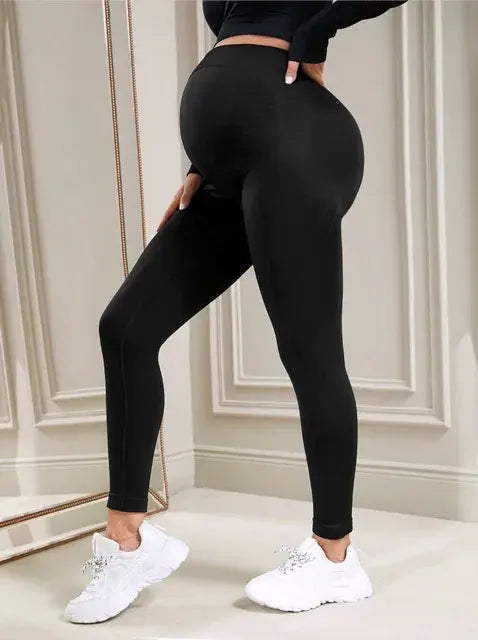 Comfortable Elastic High Waist Maternity Leggings